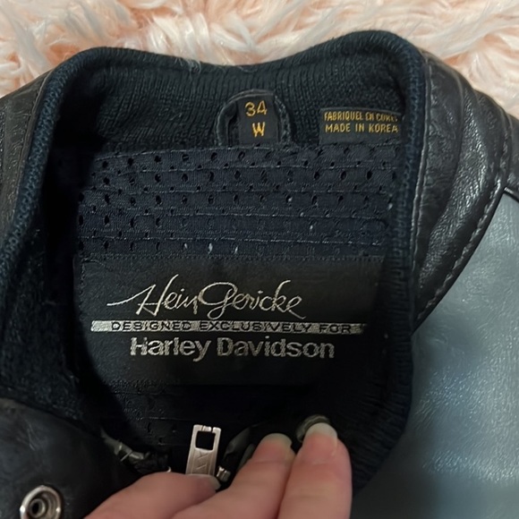 Vintage 80s Harley Davidson x Hein Gericke Cafe Racer Motorcycle Jacket Womens - Picture 6 of 16